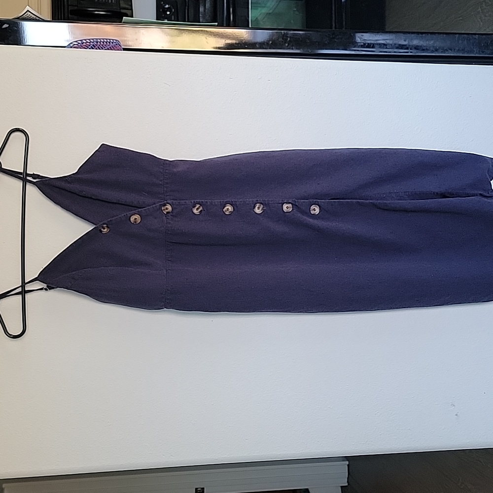 Navy button down Midi dress size M